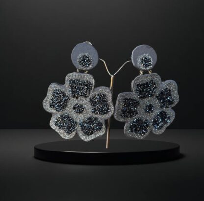 Grey black western earrings - Image 2