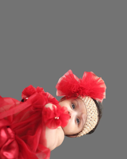 Red  birthday special wear for girls - Image 5
