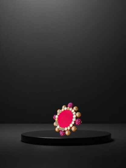 Red round ethnic ring