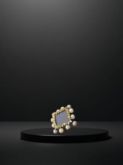 Square grey ethnic ring