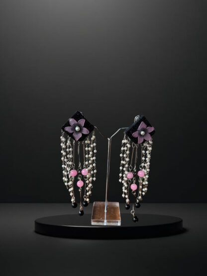 Wine purple indowestern earrings