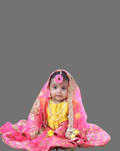 Yellow pink ethnic wear for girls
