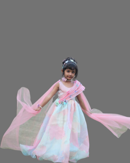 Pink white birthday special wear for girls
