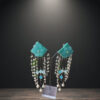 Sky blue indowestern earrings with Latkan - Image 2