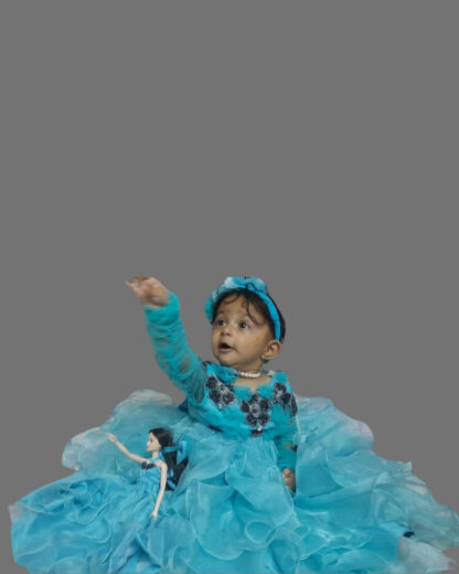 Blue birthday special wear for girls - Image 2