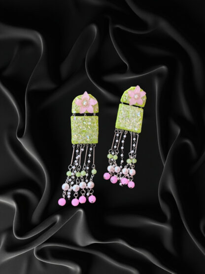 Green indo western earrings