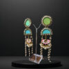 Sky-blue Green ethnic earrings