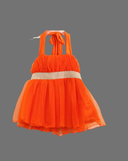 Golden red party wear for girls