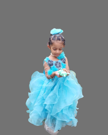 Blue birthday special wear for girls