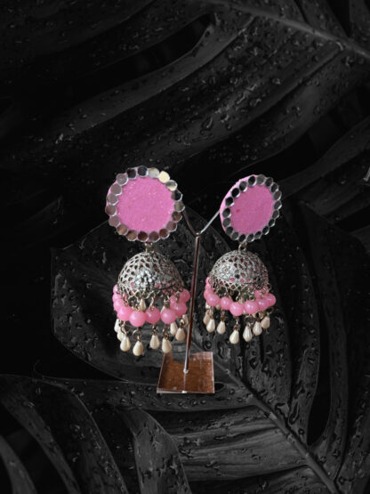 Pink ethnic earrings - Image 4
