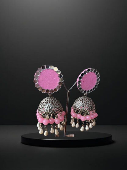 Pink ethnic earrings - Image 2