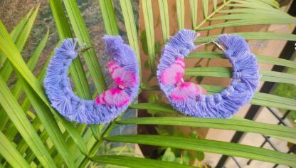 Purple pink western earrings