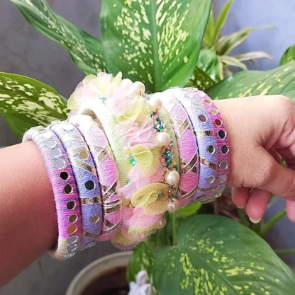 Multi colour purple pink bangles